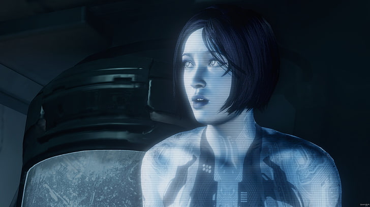 black-haired female character digital wallpaper, Halo, Cortana, video games, HD wallpaper