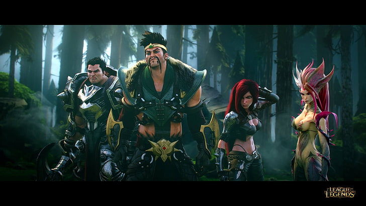 Postacie z League of Legends, League of Legends, Darius, Draven, Zyra, Riot Games, gry wideo, katarina (League of Legends), Tapety HD