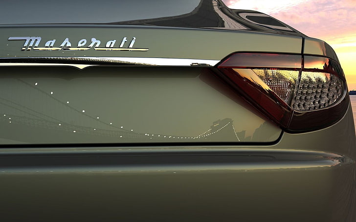 black and gray DVD player, Maserati, reflection, vehicle, car, HD wallpaper