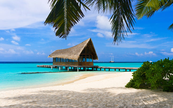 The Hut On The Pier Relaxing Summer Time 5120×3200, HD wallpaper