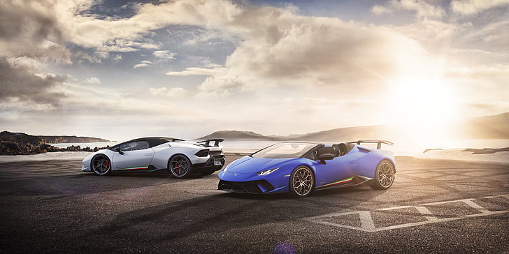 4K, 2018, Lamborghini Huracan Performante Spyder, Salão Automóvel de Genebra, HD papel de parede