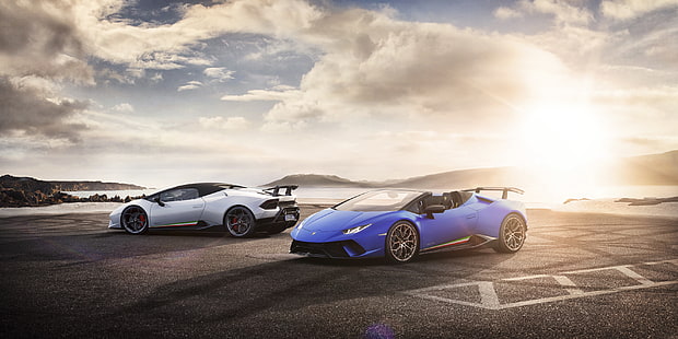 4K, 2018, Lamborghini Huracan Performante Spyder, Geneva Motor Show, วอลล์เปเปอร์ HD HD wallpaper
