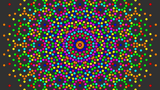 grüne, blaue und rosa Tapete, psychedelisch, bunt, kreis, grafik, Abstraktion, Symmetrie, HD-Hintergrundbild HD wallpaper