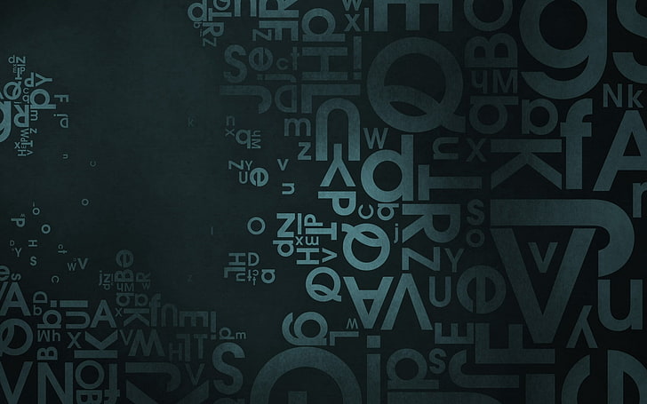 Papel de parede alfabeto inglês, fundo, textura, superfície, escuro, letras, HD papel de parede