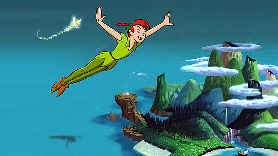 Peter Pan And Tinker Bell Cartoon Photo Walpaper Hd 1920 × 1080, Sfondo HD HD wallpaper