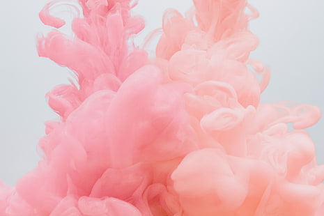 merah muda, oranye, putih, asap, asap berwarna, abstrak, Wallpaper HD HD wallpaper