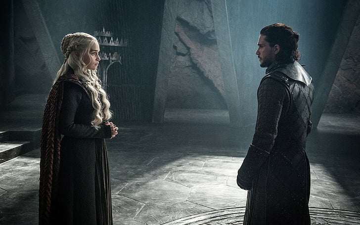Game of Thrones säsong 7, Jon Snow, Daenerys Targaryen, Kit Harington, Emilia Clarke, TV-serie, 4k, HD tapet