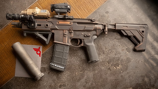 broń, karabin, broń, niestandardowe, karabin szturmowy, AR-15, Tapety HD HD wallpaper