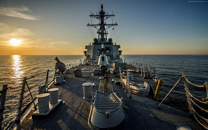 Arleigh Burke Class Zerstörer US-Militärschiffe .., grau Zerstörerschiff, HD-Hintergrundbild