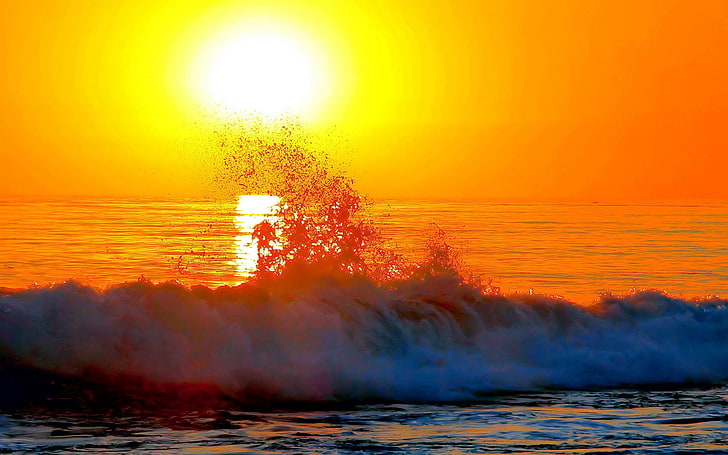 plan d'eau, mer, soleil, Fond d'écran HD