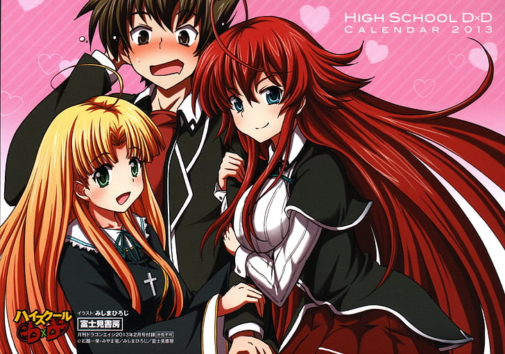 Highschool DxD, Argento Asia, Gremory Rias, Hyoudou Issei, Tapety HD