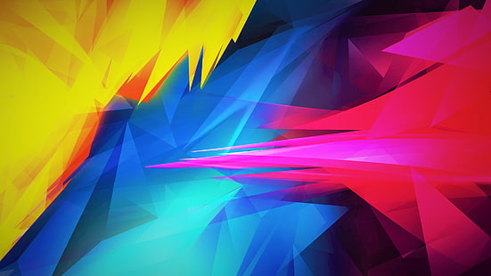 abstrait, bleu, coloré, orange, rose, violet, rouge, jaune, Fond d'écran HD HD wallpaper