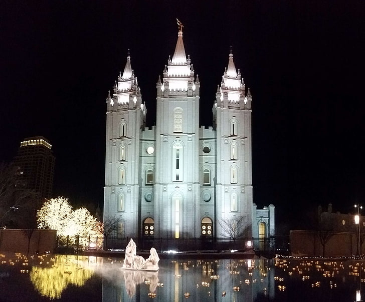weihnachten, lds, mormone, krippe, salt lake temple, utah, HD-Hintergrundbild