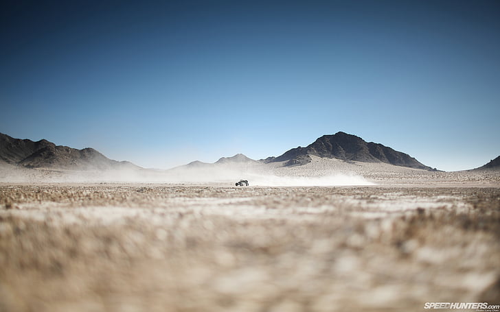 4x4, buggy, desert, dust, landscapes, mountains, race, racing, sky, HD wallpaper