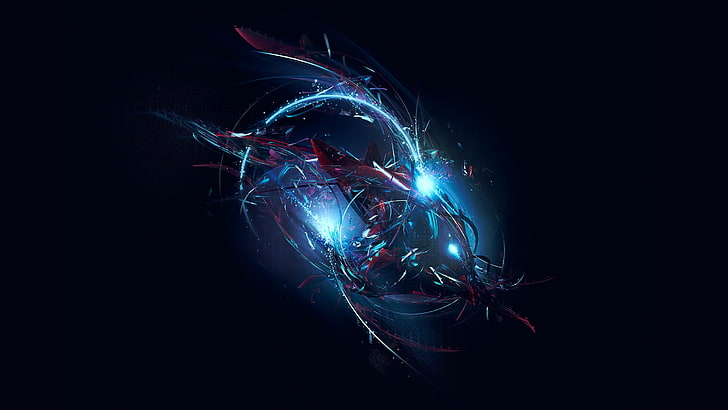 red, blue, and black abstract illustration, abstract, HD wallpaper
