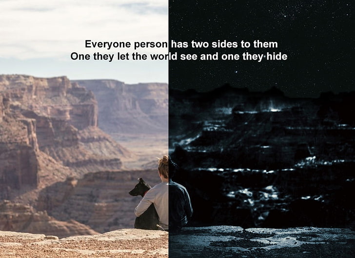 Two sides, Day and night, Grand Canyon, HD wallpaper