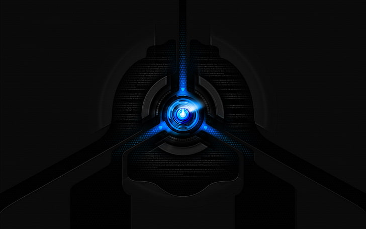 син и черен тапет, минимализъм, компютър, дигитално изкуство, HD тапет