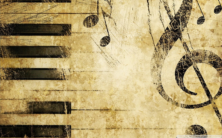 musik, piano, not musik, Wallpaper HD