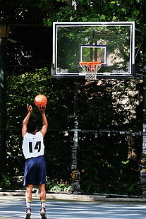バスケット、バスケットボール、バスケットボールコート、選手、 HDデスクトップの壁紙 HD wallpaper