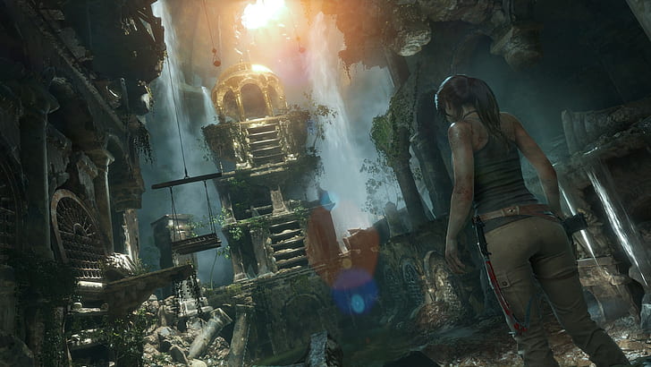 Лара Крофт, снимка на екрана, Rise of Tomb Raider, компютърни игри, HD тапет