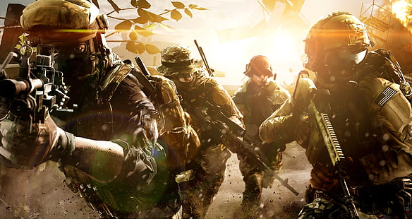 brun militärväst, Battlefield 4, soldat, militär, vapen, HD tapet HD wallpaper