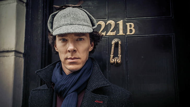 Benedict Cumberbatch, Sherlock, hat, HD wallpaper