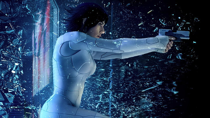 Scarlet Johansson, movies, Ghost in the Shell, Ghost in the Shell (Movie), Scarlett Johansson, Kusanagi Motoko, HD wallpaper
