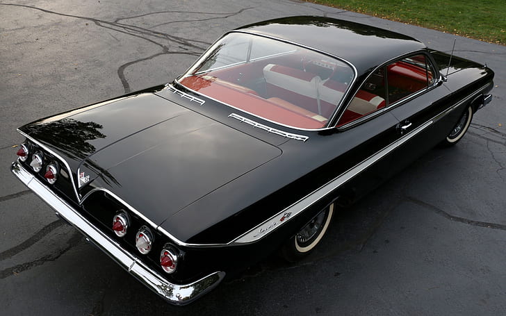 Черен Chevrolet Impala 1961, chevrolet impala, HD тапет