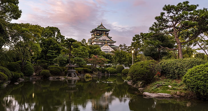 Замъци, замъкът в Осака, HD тапет