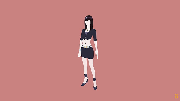жена, облечена в лилав топ и пола минималистично изкуство, аниме, аниме вектори, Death Parade, Chiyuki, HD тапет