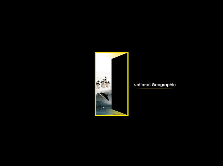 NATONAL, logotipo de National Geographic, Aero, negro, geográfico nacional, Fondo de pantalla HD