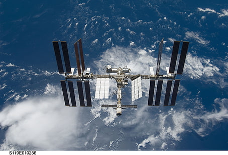 weißes und schwarzes Betongebäude, ISS, Raum, HD-Hintergrundbild HD wallpaper