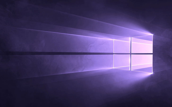 Windows 10, Microsoft Windows, ระบบปฏิบัติการ, โลโก้, สีม่วง, สีม่วง, วอลล์เปเปอร์ HD