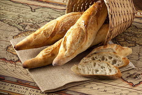 Brot, Baguette, Kuchen, lecker, HD-Hintergrundbild HD wallpaper