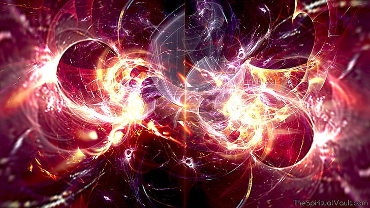 fractal, abstract, shapes, fire, HD wallpaper