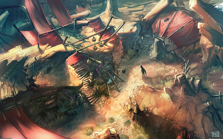 иллюстрация красных палаток, Diablo III, HD обои