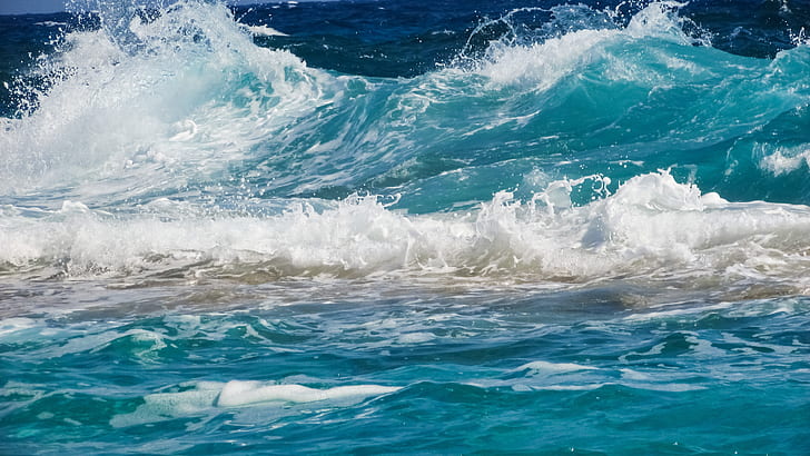 المحيط ، الأمواج ، الاسترخاء ، الطبيعة، خلفية HD