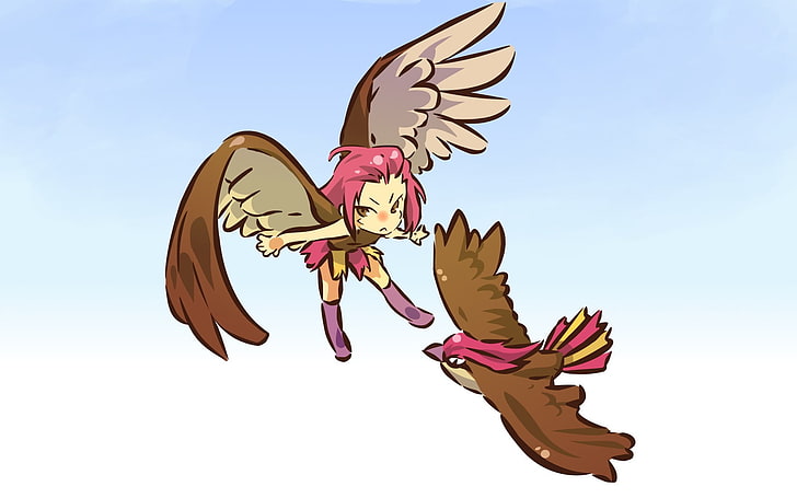 Pigeoto и женщина с изображением крыльев птицы, покемон, Hitec, Gijinka, HD обои