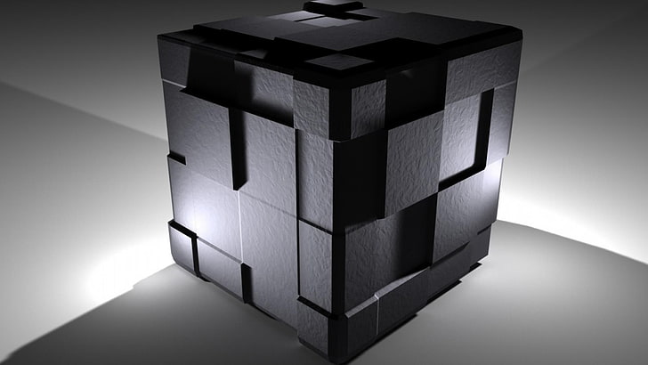 3D, куб, аннотация, HD обои