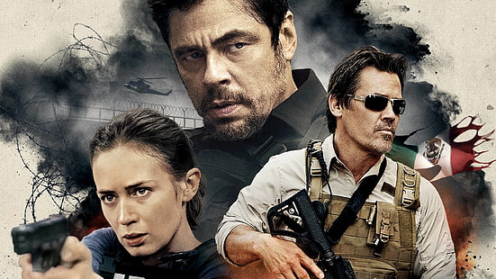 ภาพยนตร์, Sicario, Benicio del Toro, Emily Blunt, Josh Brolin, วอลล์เปเปอร์ HD HD wallpaper