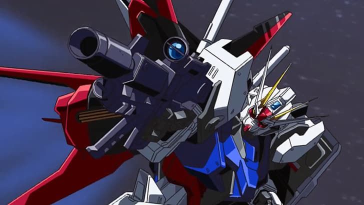 anime, captura de pantalla de anime, Aile Strike Gundam, Mobile Suit Gundam SEED, Gundam, mechs, Super Robot Taisen, obra de arte, arte digital, Fondo de pantalla HD