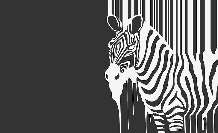 Zebra Melting, Aero, Vector Art, Melting, Zebra, HD wallpaper