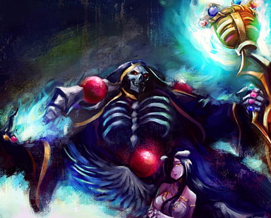 Anime, Overlord, Ainz Ooal Gown, Albedo (Overlord), Tapety HD HD wallpaper