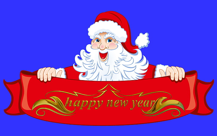 Happy New Year Wishes You Santa Claus Christmas Postcard Hd Wallpapers For Mobile Phones Tablet And Laptop 3840×2400, HD wallpaper