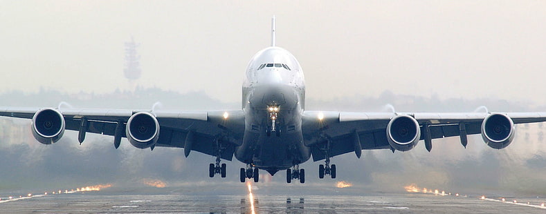 A380, Airbus, avião comercial, avião, avião, transporte, HD papel de parede HD wallpaper