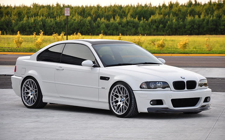 white, BMW, car, BMW 3 Series, BMW M3 E46, white cars, HD wallpaper