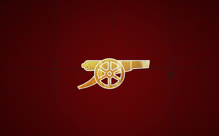 brown cannon illustration, background, logo, emblem, gun, Arsenal, Football Club, The Gunners, HD wallpaper