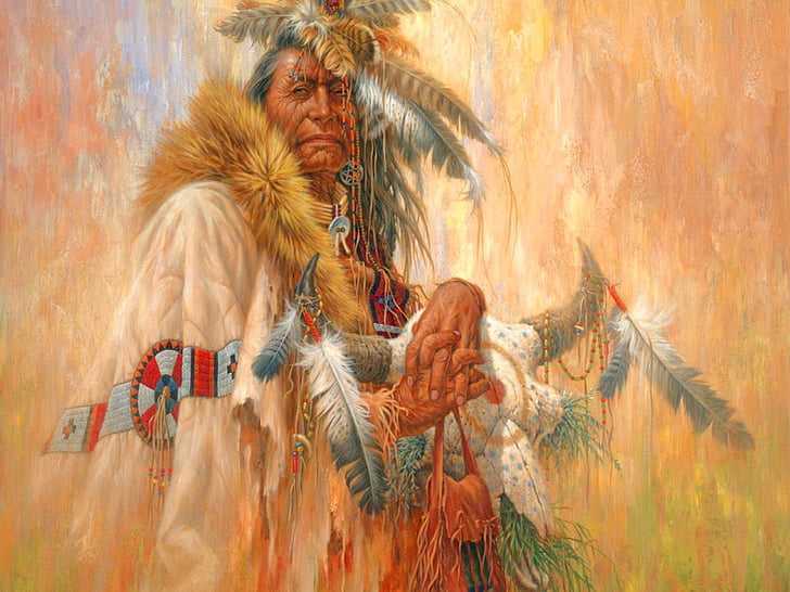american, art, artwork, indian, native, painting, people, warrior, western, HD wallpaper