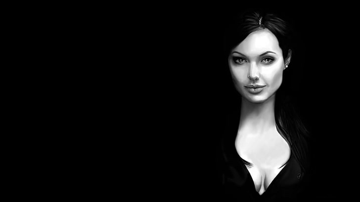 зарисовки, женщины, Анджелина Джоли, рисунок, HD обои
