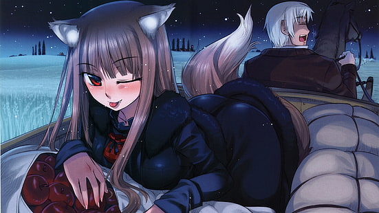 Anime, Anime Girls, Spice und Wolf, Holo, Lawrence Kraft, Okamimimi, HD-Hintergrundbild HD wallpaper